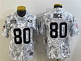 Women's San Francisco 49ers #80 Jerry Rice 2024 F.U.S.E. Arctic Camo Salute to Service Limited Stitched Jersey Dzhi,baseball caps,new era cap wholesale,wholesale hats